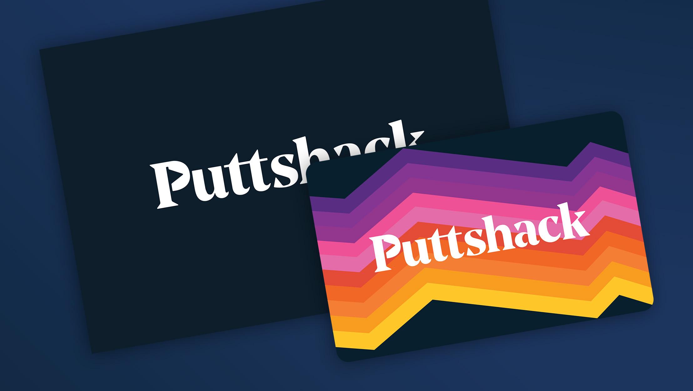 Puttshack gift card with holder