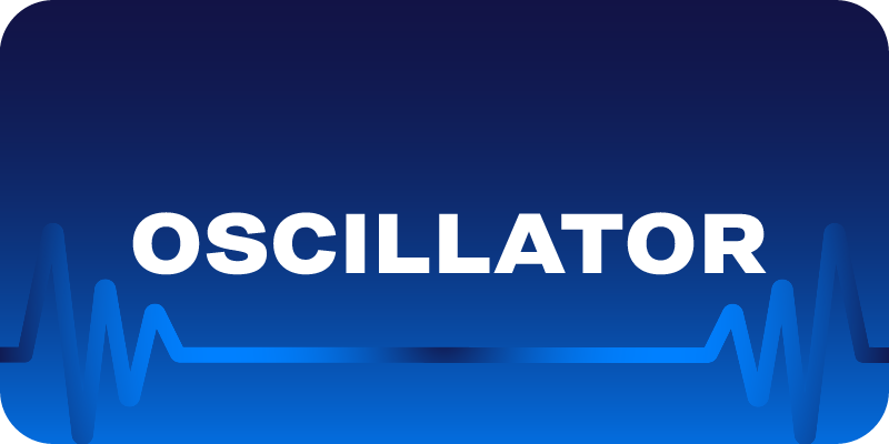 Graphic displaying the text “Oscillator” on a blue gradient background